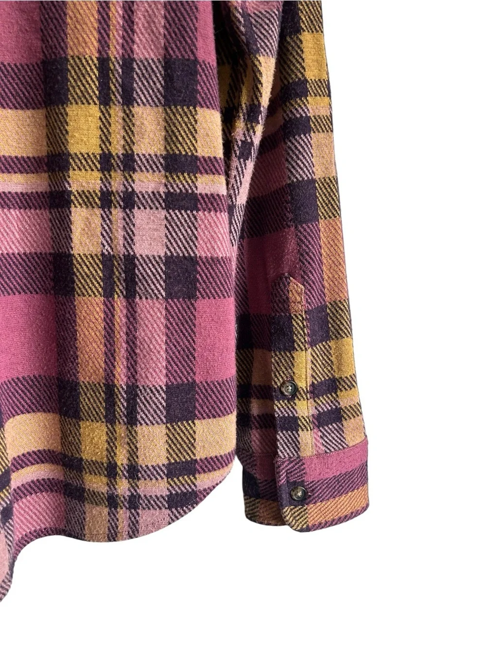 Faherty Womens Legend Flannel Plaid Button Down Shirt Size Medium Pink Orange - Picture 5 of 7